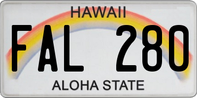 HI license plate FAL280