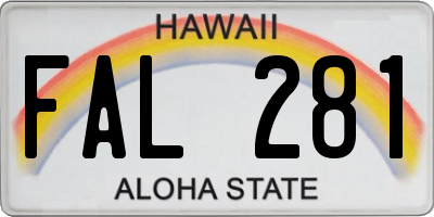 HI license plate FAL281