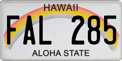HI license plate FAL285
