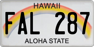 HI license plate FAL287