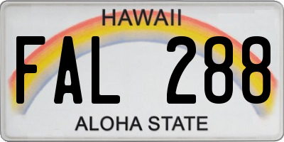 HI license plate FAL288