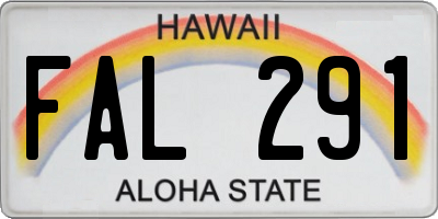 HI license plate FAL291