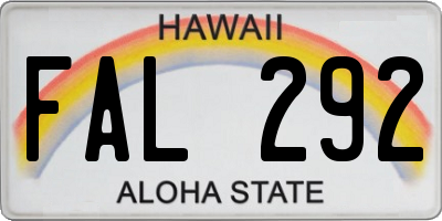 HI license plate FAL292