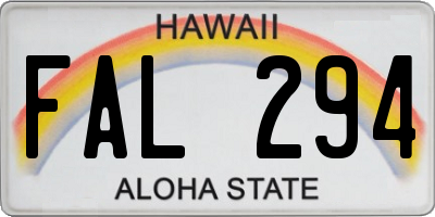 HI license plate FAL294