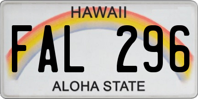 HI license plate FAL296
