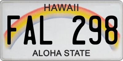 HI license plate FAL298