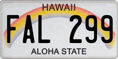 HI license plate FAL299