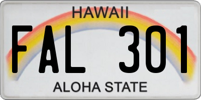 HI license plate FAL301
