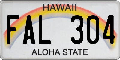 HI license plate FAL304