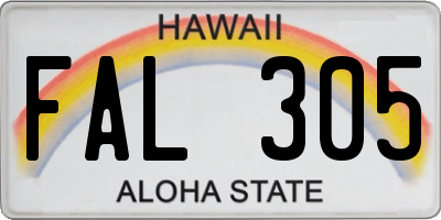 HI license plate FAL305