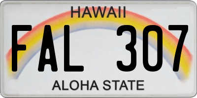 HI license plate FAL307