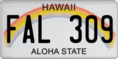 HI license plate FAL309