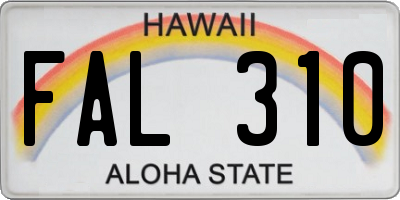 HI license plate FAL310