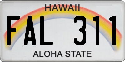 HI license plate FAL311