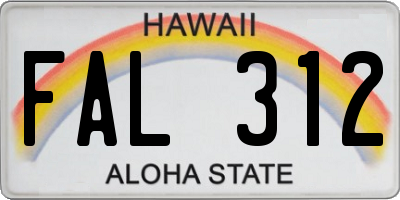 HI license plate FAL312