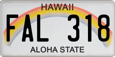 HI license plate FAL318