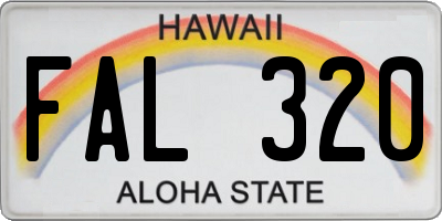 HI license plate FAL320