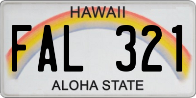 HI license plate FAL321