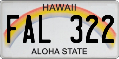 HI license plate FAL322