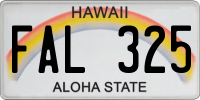 HI license plate FAL325
