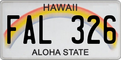 HI license plate FAL326