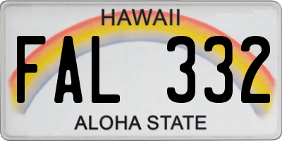 HI license plate FAL332