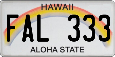 HI license plate FAL333