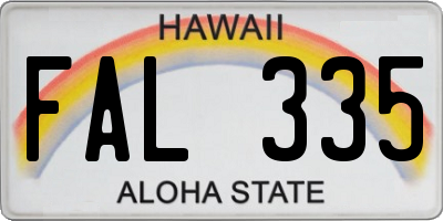 HI license plate FAL335