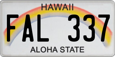 HI license plate FAL337