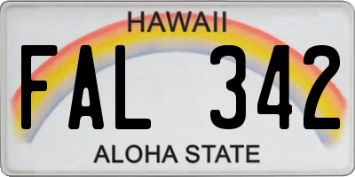 HI license plate FAL342