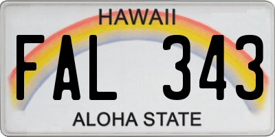 HI license plate FAL343