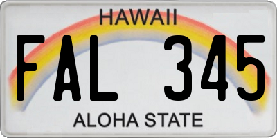 HI license plate FAL345