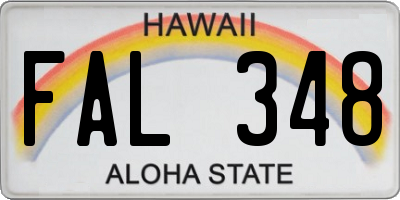 HI license plate FAL348