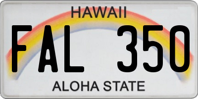 HI license plate FAL350