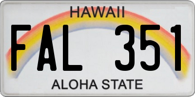 HI license plate FAL351