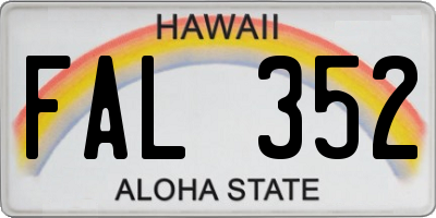 HI license plate FAL352