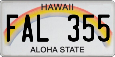 HI license plate FAL355