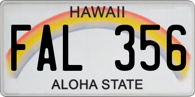 HI license plate FAL356