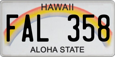 HI license plate FAL358