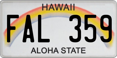 HI license plate FAL359