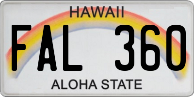 HI license plate FAL360