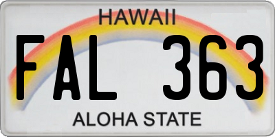 HI license plate FAL363