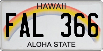 HI license plate FAL366