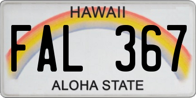HI license plate FAL367