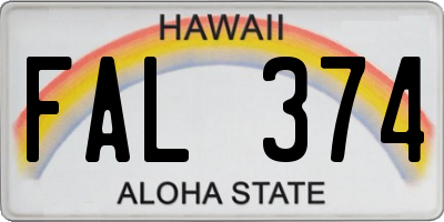 HI license plate FAL374