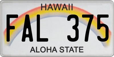 HI license plate FAL375