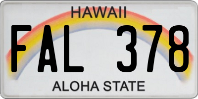 HI license plate FAL378
