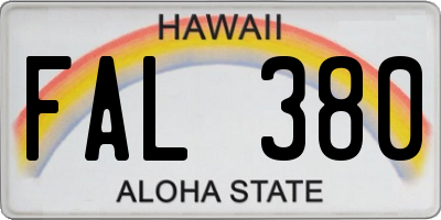 HI license plate FAL380