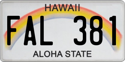 HI license plate FAL381