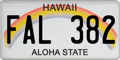 HI license plate FAL382